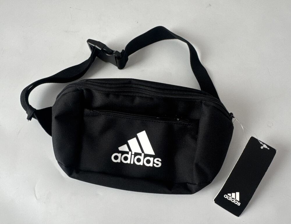 ADIDAS Fanny Pack Bum Bag Black Zipper Waist Pouch Adjustable NWT NEW